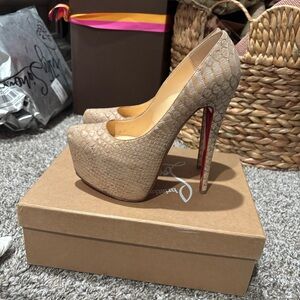 Christian Louboutin Beige Python Heels